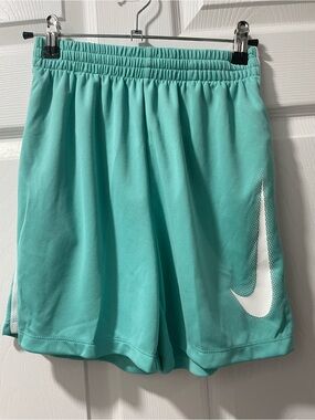Nike Women's Mint Athletic Shorts with White Swoosh